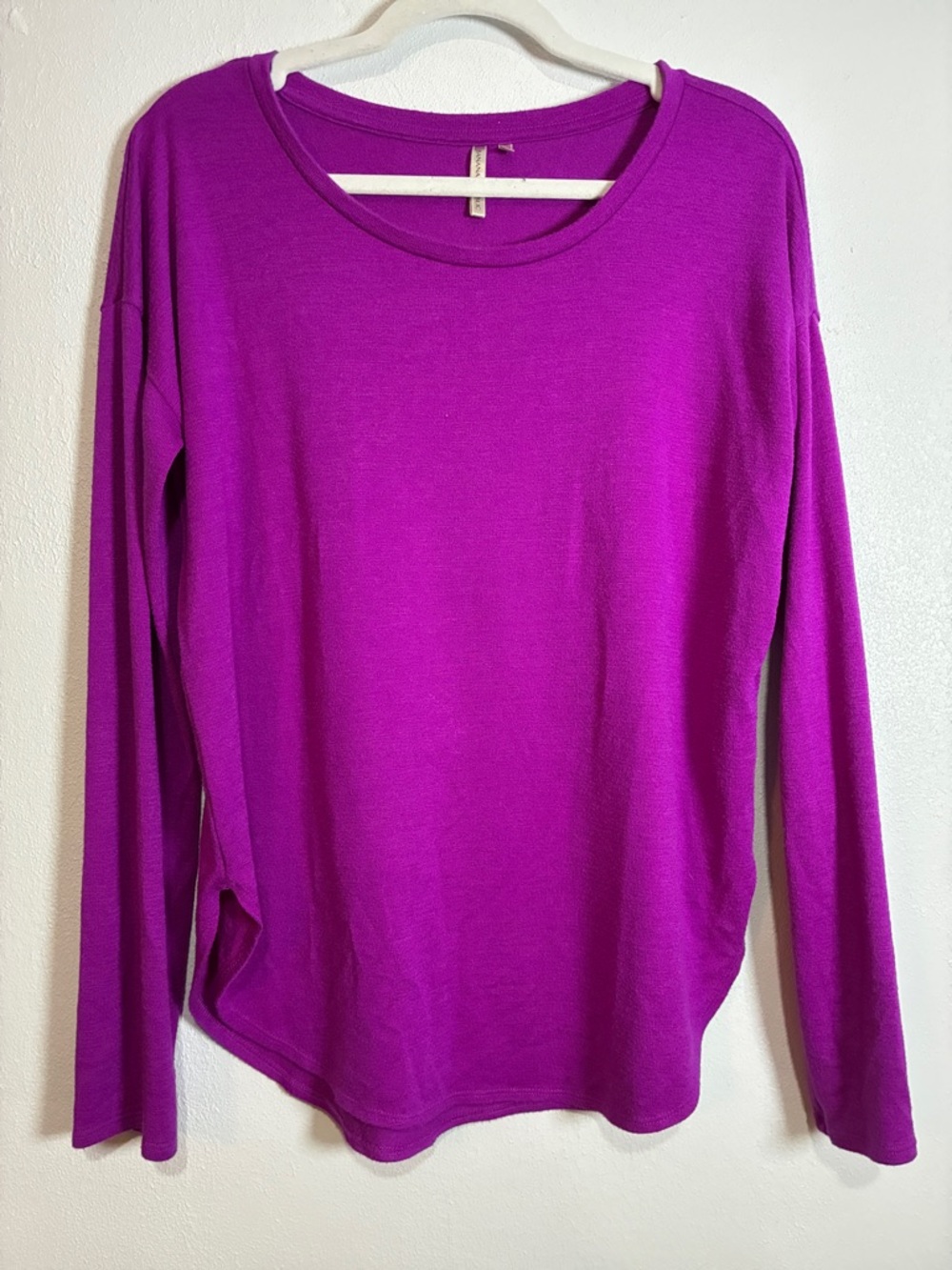 Banana Republic Long-Sleeve Crewneck Top - Bright Magenta